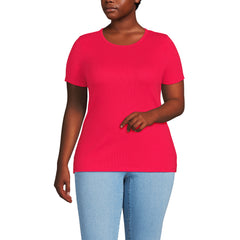 Women's Plus Size Micro Rib T-Shirt