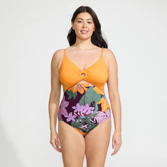 Women's Plus Size O-Ring Monokini One Piece Swimsuit