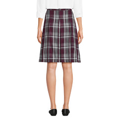 Women's Top of the Knee Plaid Box Pleat Skirt