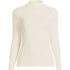 Women's Drapey Rib Skimming Long Sleeve Mock Neck