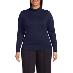 Women's Plus Cotton Modal Long Sleeve Turtleneck Sweater