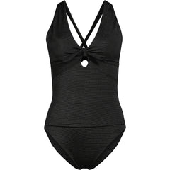 Women's Shine Ribbed Tankini Top and High Waisted Bottom Swimsuit Set