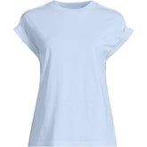 Women's Plus Size Cap Sleeve Supima Cotton Crew Neck Tee
