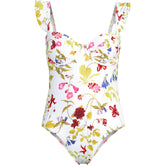 Women's Balconette Ruffle High Leg One Piece Swimsuit
