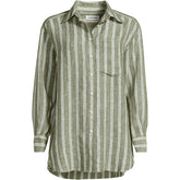 Women's Plus Size Linen Oversized Button Front Shirt