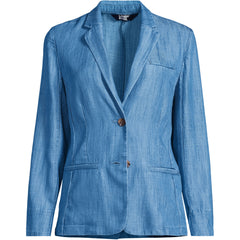 Women's Plus Size Indigo TENCEL TM Fiber Relaxed Blazer
