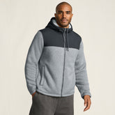 Men's Sweater Fleece Mixed Media Full Zip Jacket