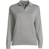 Women's Plus Size Cotton Modal Long Sleeve Polo Collar Sweater