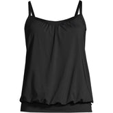 Women's Mastectomy Chlorine Resistant Blouson Tankini Swimsuit Top