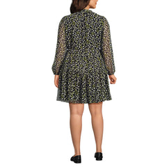 Women's Plus Size Chiffon Above the Knee Adjustable Dress