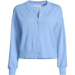 Women's Plus Size Modern Length Fine Gauge Crew Neck Cardigan Sweater