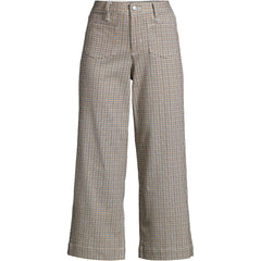 Women's Printed Twill High Rise 5 Pocket Wide Leg Crop Pants