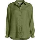 Women's Plus Size Linen Long Sleeve Feminine Shirt