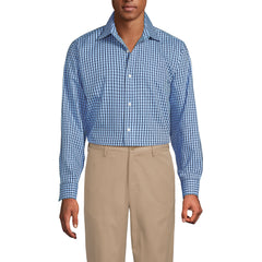Men's Pattern No Iron Supima Pinpoint Straight Collar Dress Shirt