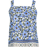 Women's Plus Size Poplin Square Neck Sleeveless Shell