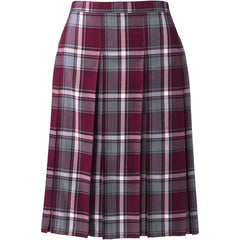 School Uniform Women's Plaid Box Pleat Skirt Top of the Knee