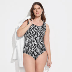 Women's Plus Size DDD-Cup Tugless Low Leg One Piece Swimsuit