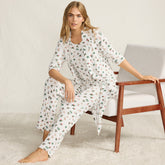 Women's Petite Brushed Cozy Waffle Jersey 3 Piece Pajama Set - Tank Top Pant and Robe