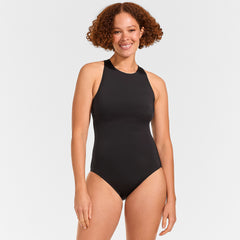 Women's DD-Cup Tugless High Neck Portrait Back One Piece Swimsuit