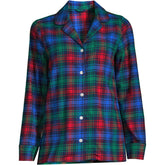 Women's Plus Size Long Sleeve Print Flannel Pajama Top