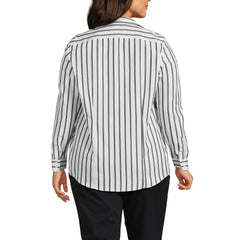 Plus Size No Iron Button Front Shirt