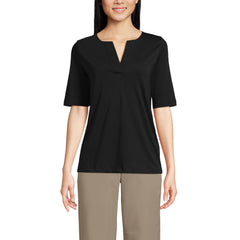 Women's Supima Jersey Half Sleeve Splitneck Shirt