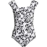Women's Long Torso Smoothing Cap Sleeve X-Back One Piece Swimsuit