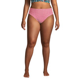 Women's Plus Size Chlorine Resistant Reversible Mid Waist Bikini Bottoms