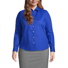 School Uniform Women's Plus Size Long Sleeve Broadcloth Shirt