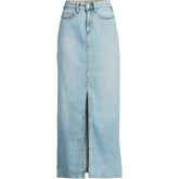 Women's Plus Size Soft Denim Maxi Skirt