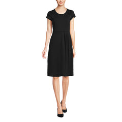 Women's Petite Cap Sleeve Box Pleat Ponte Dress