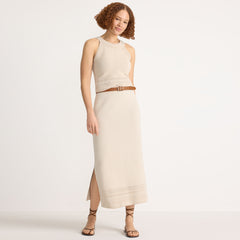 Women's Petite Cotton Pointelle Sweater Maxi Skirt - Set Bottom