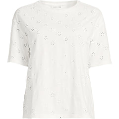 Women's Plus Size Short Sleeve Eyelet Crewneck T-Shirt