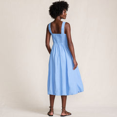 Women's Sleeveless Cambric Bubble Hem Midi Dress