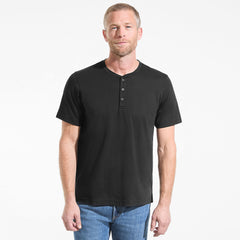 Men's Tall Short Sleeve Cotton Supima Jersey Henley
