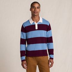 Men's Long Sleeve Cotton Rugby Sweater Polo