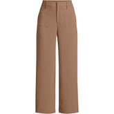 Women's Plus Size Crepe High Rise Patch Pocket Wide Leg Crop Pants
