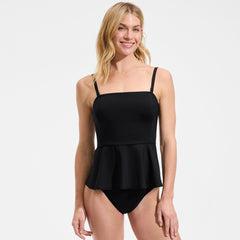 Women's Sculpting Waveshaper Peplum Swim Tankini Top