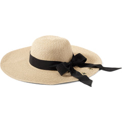 Facesaver Wide Brim Straw Hat with Scarf