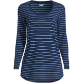 Women's Petite Long Sleeve Power Performance Scoop Neck Curved Hem Tunic Tee