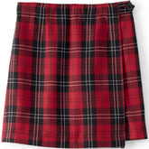 School Uniform Girls Plaid A Line Tab Skort Top of Knee