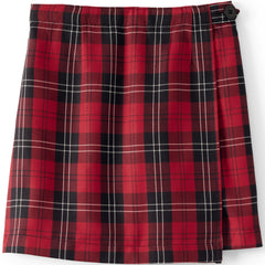 School Uniform Girls Plaid A Line Tab Skort Top of Knee