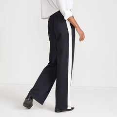 Women's Tall Sport Knit High Rise Relaxed Straight Leg Side Stripe Pants