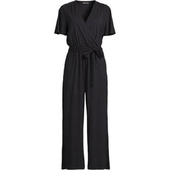 Women's Cotton Modal Tie Waist V Neck Jumpsuit