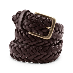 Men's Big Leather Braid Belt