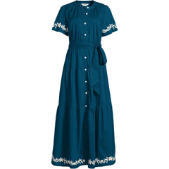 Women's Cotton Voile Button Front Maxi Dress