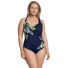 Women's Plus Size Tugless X-Back One Piece Swimsuit