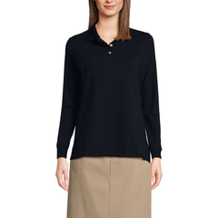 School Uniform Women's Long Sleeve Interlock Polo Shirt