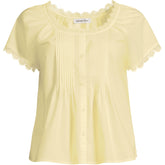 Women's Plus Size Poplin Short Sleeve Pintuck Blouse