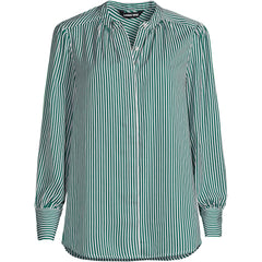 Women's Banded Collar Button Front Shirt